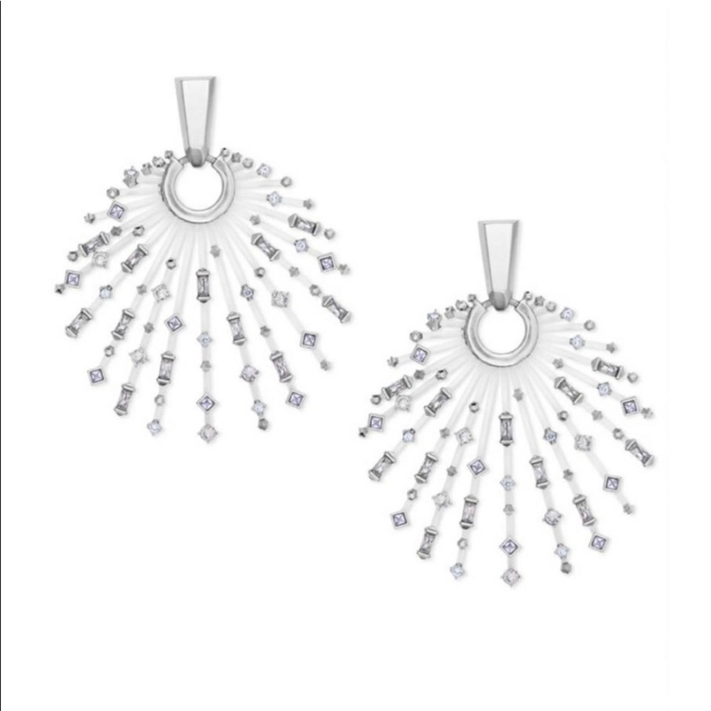 Kendra Scott Fabia Statement Earrings Silver Lilac